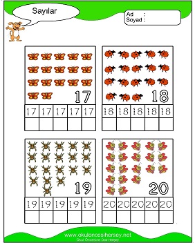 okul öncesi 1 sayısı çizgi çalışması